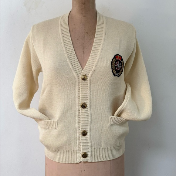 vintage deadstock ARMOR-LUX cream wool cardigan made in France SMALL - Picture 3 of 10